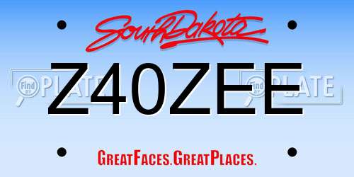 Z40ZEE South Dakota License Plate