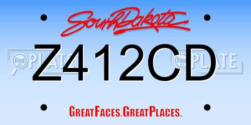 Z412CD South Dakota License Plate