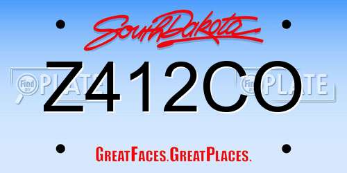 Z412CO South Dakota License Plate