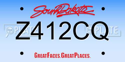 Z412CQ South Dakota License Plate