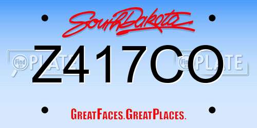 Z417CO South Dakota License Plate