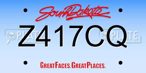 Z417CQ South Dakota License Plate