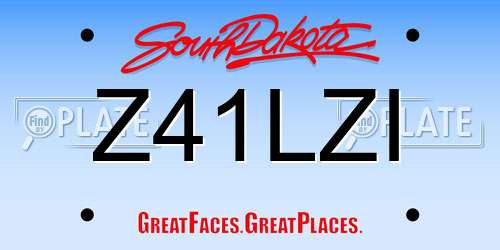 Z41LZI South Dakota License Plate
