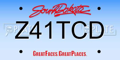 Z41TCD South Dakota License Plate