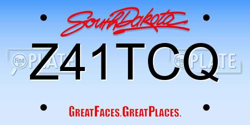 Z41TCQ South Dakota License Plate