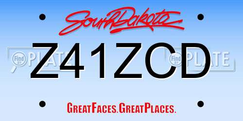 Z41ZCD South Dakota License Plate