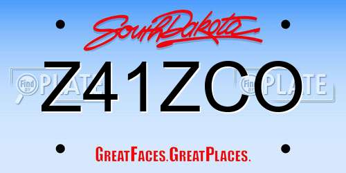 Z41ZCO South Dakota License Plate