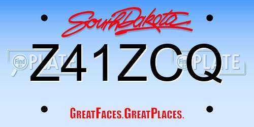 Z41ZCQ South Dakota License Plate