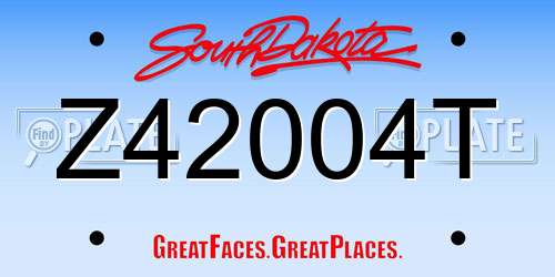 Z42004T South Dakota License Plate