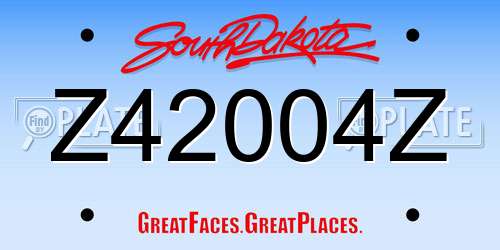 Z42004Z South Dakota License Plate