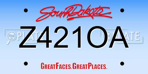 Z421OA South Dakota License Plate