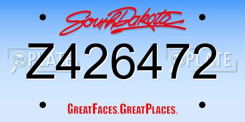 Z426472 South Dakota License Plate