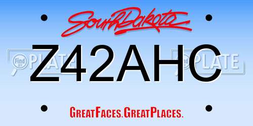 Z42AHC South Dakota License Plate