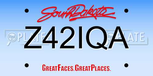 Z42IQA South Dakota License Plate