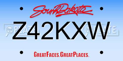 Z42KXW South Dakota License Plate