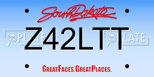Z42LTT South Dakota License Plate