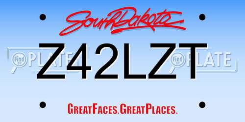 Z42LZT South Dakota License Plate