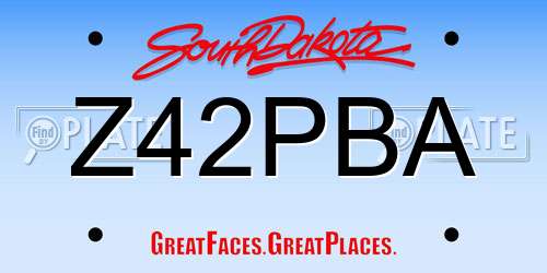 Z42PBA South Dakota License Plate