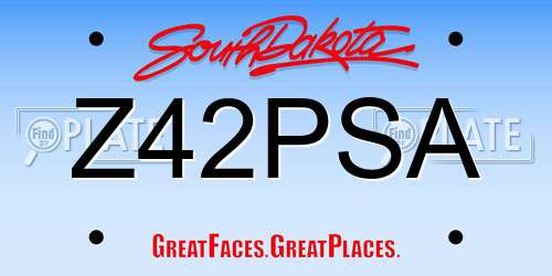 Z42PSA South Dakota License Plate