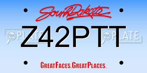 Z42PTT South Dakota License Plate