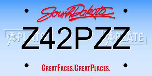 Z42PZZ South Dakota License Plate