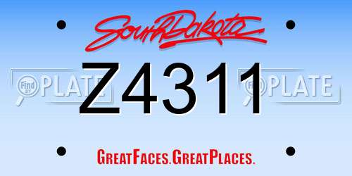 Z4311 South Dakota License Plate