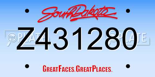 Z431280 South Dakota License Plate