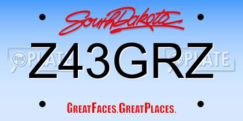Z43GRZ South Dakota License Plate