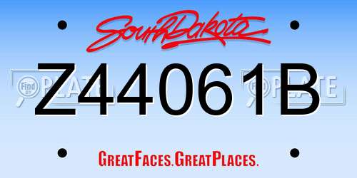 Z44061B South Dakota License Plate