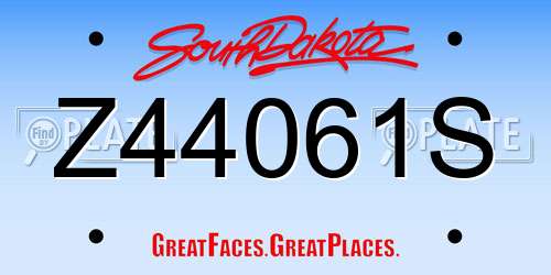 Z44061S South Dakota License Plate