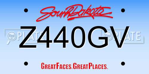 Z440GV South Dakota License Plate