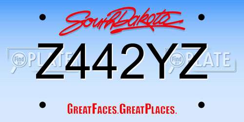 Z442YZ South Dakota License Plate