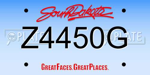 Z4450G South Dakota License Plate