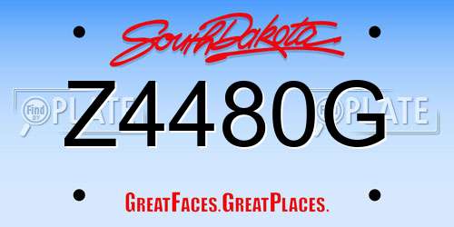 Z4480G South Dakota License Plate
