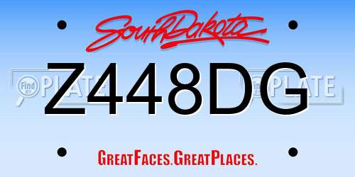 Z448DG South Dakota License Plate