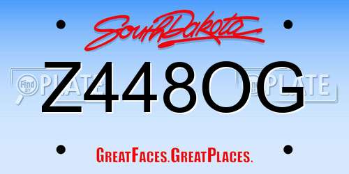 Z448OG South Dakota License Plate