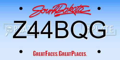 Z44BQG South Dakota License Plate