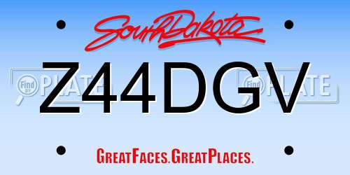 Z44DGV South Dakota License Plate