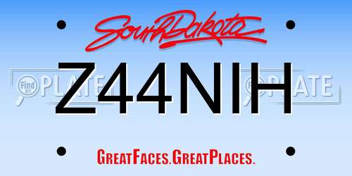 Z44NIH South Dakota License Plate