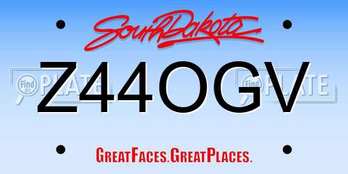 Z44OGV South Dakota License Plate