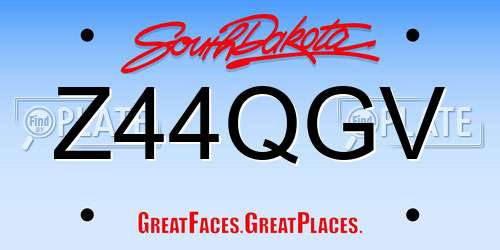 Z44QGV South Dakota License Plate