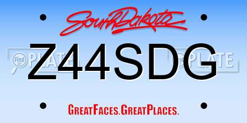 Z44SDG South Dakota License Plate