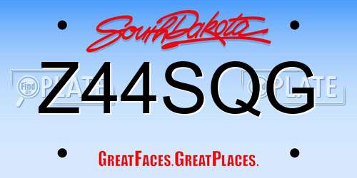 Z44SQG South Dakota License Plate