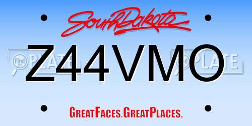 Z44VMO South Dakota License Plate