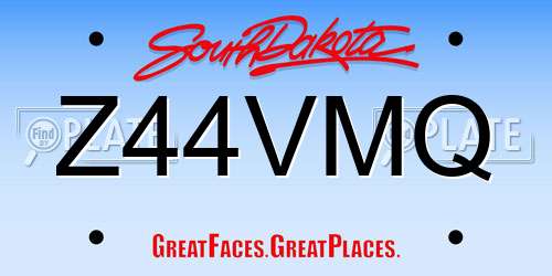 Z44VMQ South Dakota License Plate
