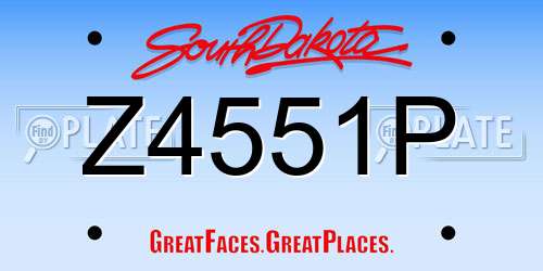 Z4551P South Dakota License Plate