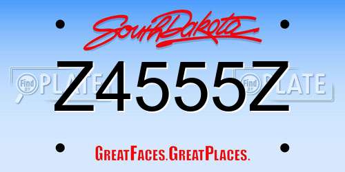 Z4555Z South Dakota License Plate