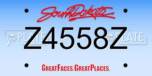 Z4558Z South Dakota License Plate