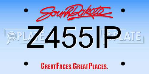 Z455IP South Dakota License Plate