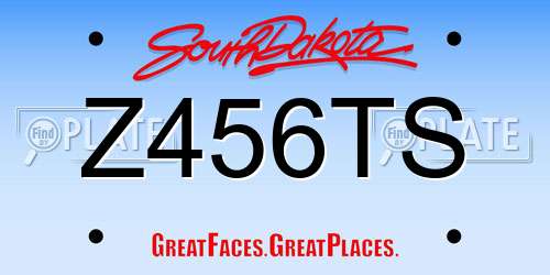 Z456TS South Dakota License Plate